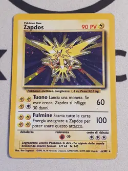 Pokemon Karte Zapdos 16/102 Holo Base Set Vintage Pokemon 1999 - Image 3
