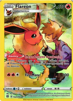 Pokemon TCG Flareon TG01/TG30 Brilliant Stars Trainer Gallery Holo Ultra Rare LP - Image 1