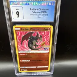 Pokemon Radiant Charizard CGC 9 Pokemon GO 011/078 Holo 2022 - Image 1