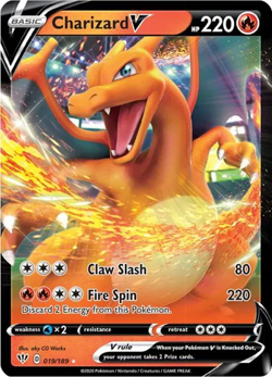 2020 Sword & Shield - Darkness Ablaze Charizard V Basic/Rare Holo V #19 - LP - Image 1