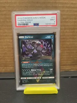 Pokemon 2018 Ultra Prism Darkrai Prism Star Holo 77/156 PSA 9 Prism Rare - Image 1