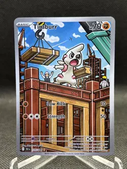 Timburr 125/086 - Illustration Rare SV: Black Bolt Pokemon TCG Holofoil IR - Image 1