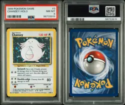 1999 POKEMON GAME #3 CHANSEY-HOLO PSA 8 - Image 3