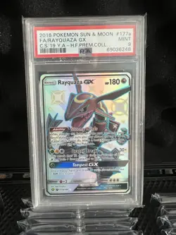 Pokemon 2018 Rayquaza GX Full Art Promo Holo PSA 9 Sun & Moon 177A/168 - Image 1