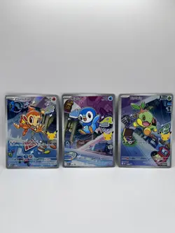 Pokemon 1st Partner Illustrations Turtwig #40 Chimchar #41 Piplup #42 GEN 4 - Image 1