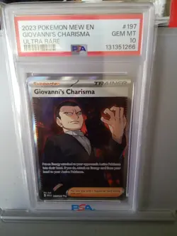 2023 Pokemon Mew En Giovannis Charisma Ultra Rare #197/165 Psa 0 - Image 1
