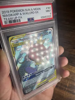 PSA Graded Mint 9 Magikarp & Wailord GX Team Up Alt Art 161/181 Full Art Pokemon - Image 4