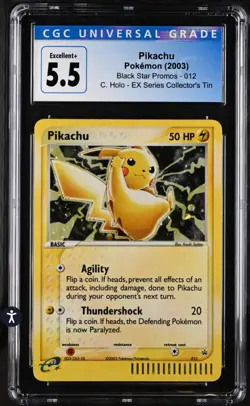 2003 pokemon black star promo 012 pikachu-holo Psa 6 - Image 1