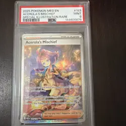 2025 Acerola's Mischief 183/132 Me01: Mega Evolution Holo Pokemon PSA 9 - Image 1