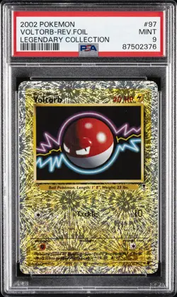 2002 POKEMON LEGENDARY COLLECTION #97 VOLTORB-REVERSE FOIL PSA 9 - Image 1