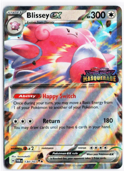 Blissey ex (Stamped) - 134/167 - Double Rare - Pokemon Twilight Masquerade - Image 1