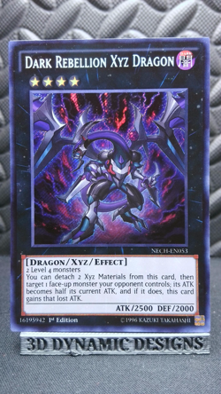 | Yugioh Dark Rebellion Xyz Dragon NECH-EN053 1st Edition Secret Rare NM- 🔥 | - Image 1