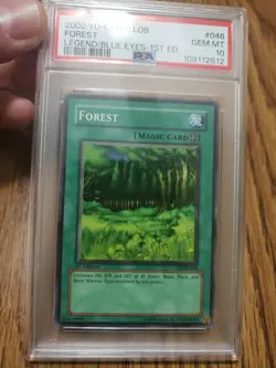 2002 YuGiOh LOB-046 Forest Legend Of Blue Eyes 1st Ed PSA Gem Mint 10 Fresh Slab - Image 2