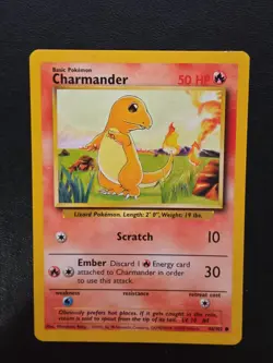 Pokemon TCG Charmander Base Set, Unlimited Common Card 46/102 NM - Image 1