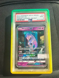 PSA 9 Mewtwo GX Shining Legends Secret Full Alt Art Pokemon Card #78 Look - Image 3
