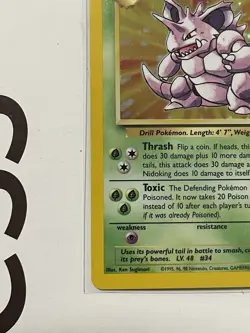 Pokemon TCG Nidoking Base Set Holo Rare Card 11/102 Shadowless NM-LP - Image 5