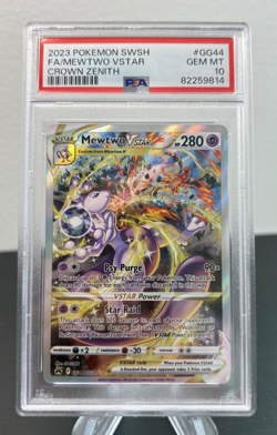 Pokemon 2023 PSA 10 Mewtwo VSTAR Full Art Crown Zenith GG44/GG70 Card - Image 1