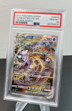 Pokemon 2023 PSA 10 Mewtwo VSTAR Full Art Crown Zenith GG44/GG70 Card - Image 2