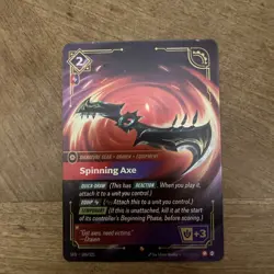 Riftbound League of Legends Spiritforged 186 Spinning Axe Card - Image 1