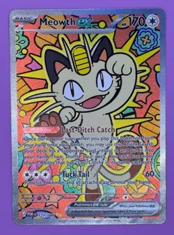 Pokemon Meowth EX SIR Holo Card 121/088 170HP Pokemon TCG SIR - Image 1