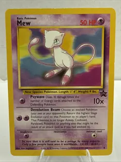 Mew # 8 Black Star Promo Rare Vintage Pokemon Card - LP Non Holo - Image 1