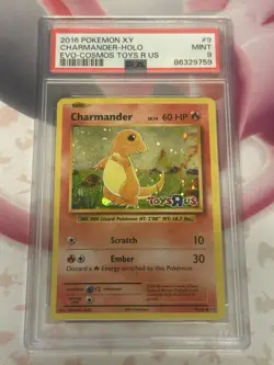 Pokemon Charmander XY Evolutions Toys R Us Cosmos Holo Promo #9 PSA 9 Mint - Image 2