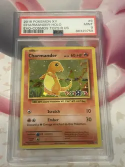 Pokemon Charmander XY Evolutions Toys R Us Cosmos Holo Promo #9 PSA 9 Mint - Image 3