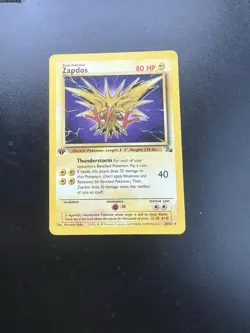 1st Edition Zapdos 30/62 | Pokemon TCG Trading Card | WOTC Vintage Rare LP/MP - Image 1