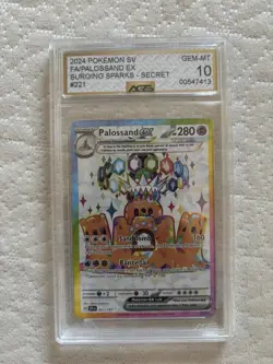 Pokemon Palossand ex 221/191 Sv08 Surging Sparks Ultra Rare Holo CGC Pristine 10 - Image 1
