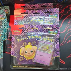 6x Pokemon Paldean Fates Tech Sticker (3x Fidough, 3x Maschiff) 18 Booster Packs - Image 3