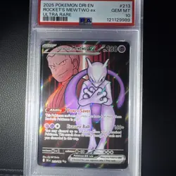 Pokemon TCG Destined Rivals Team Rockets Mewtwo Ex Ultra Rare PSA Gem Mint 10 - Image 1