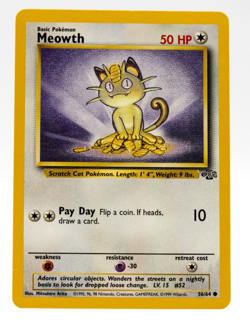 Meowth Pokemon Jungle 56/64 Non-Holo Near Mint - Image 1