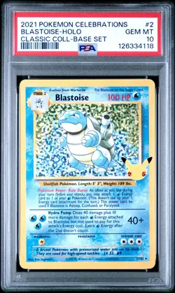 2021 POKEMON CELEBRATIONS CLASSIC COLLECTION #2 BLASTOISE-HOLO PSA 10 - Image 1