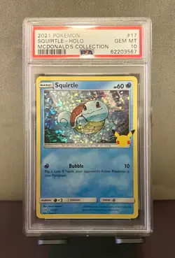 2021 Pokemon Squirtle #17 Mcdonald's Pokemon Collection Confetti Holofoil PSA 10 - Image 1