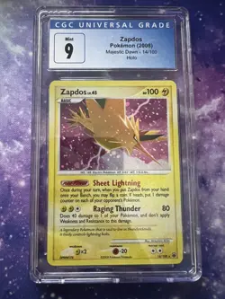 2008 Zapdos Pokemon Majestic Dawn Holo 14/100 CGC 9 - Image 1