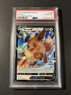 2023 Pokemon Eevee V #108 Sword & Shield Crown Zenith PSA 10 Fresh Grade - Image 1