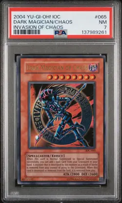 2004 Yu-Gi-Oh Dark Magician of Chaos Invasion of Chaos IOC Unlimited Ultra PSA 7 - Image 1
