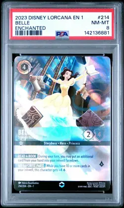 2023 DISNEY LORCANA EN 1-THE FIRST CHAPTER ENCHANTED #214 BELLE PSA 8 - Image 1