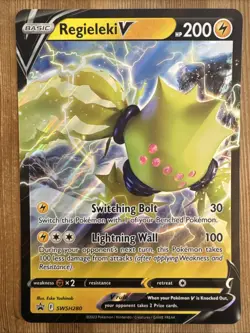 Regieleki V SWSH280 Black Star Promo JUMBO Pokemon Card Oversized MP - Image 1