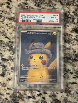 2023 POKEMON SVP EN PIKACHU FELT HAT X VAN GOGH 085 PSA 10 - Image 2