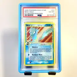 2006 Pokemon Ex Dragon Frontiers Gold Star #101 Mew-Holo PSA 8 - Image 1
