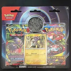 Pokemon Raikou Foil Card, Coin, 2 Booster Packs Phantasmal Flames Mega Evolution - Image 1