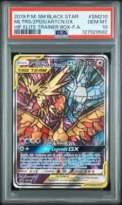 2019 POKEMON BLACK STAR PROMO #SM210 MOLTRES ZAPDOS ARTICUNO GX TAG TEAM PSA 10 - Image 1