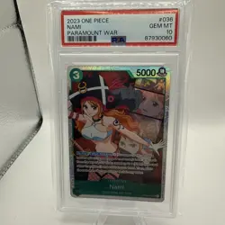 2023 ONE PIECE OP02-PARAMOUNT WAR #036 NAMI PSA 10 - Image 1