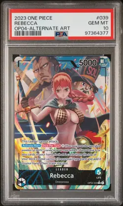 2023 ONE PIECE OP04-KINGDOMS OF INTRIGUE ALTERNATE ART #039 REBECCA PSA 10 - Image 1