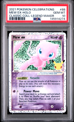 PSA 10 2021 Pokemon Mew ex Celebrations Classic Collection 88/92 Card Holo - Image 1