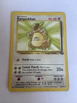 Kangaskhan 21/64 Rare Non-Holo WOTC Jungle Pokemon Card TCG 1999 (4) - Image 1