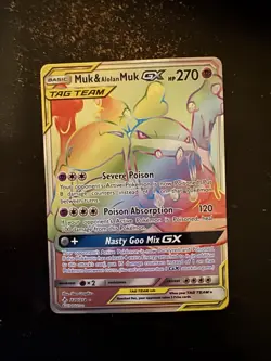Pokemon Muk & Alolan Muk GX Tag Team Foil Card 220/214 - GX - 2019 - Image 1
