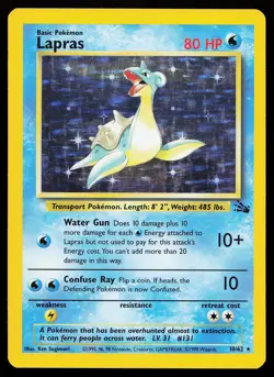 Lapras 10/62 Holo Rare Fossil Pokemon Card - Image 1