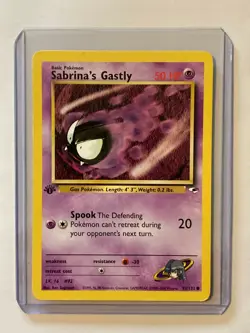 Sabrina's Gastly - 93/132 - 1st Edition Near Mint Gym Heroes Pokemon Card - Image 1